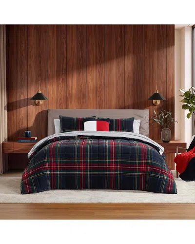 Tommy Hilfiger Devon Tartan Reversible Blue Comforter Set In Multi