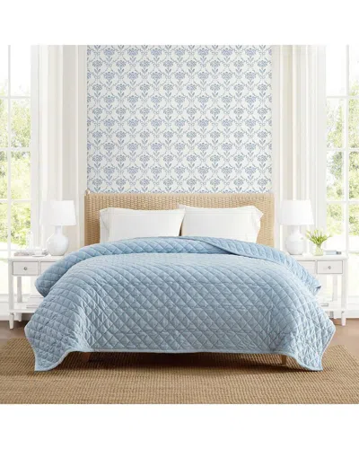 Martha Stewart Simone Solid Reversible Blanket In Multi