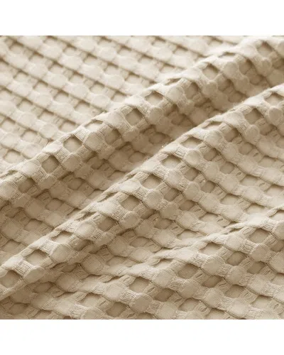 Awesome Home 300 Thread Count Waffle Large Grid Pattern Blanket In Neutral