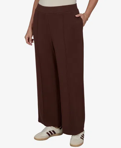 Ruby Rd. Plus Size Sleek Seam Knit Pull-on Pant In Burgundy