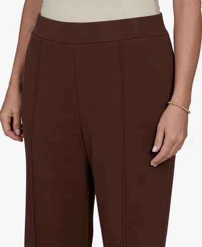 Ruby Rd. Plus Size Sleek Seam Knit Pull-on Pant In Burgundy
