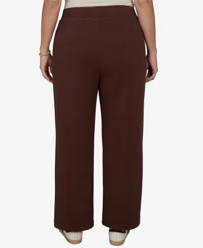 Ruby Rd. Plus Size Sleek Seam Knit Pull-on Pant In Burgundy