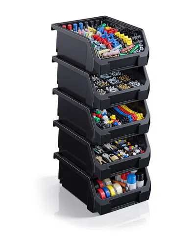 Sorbus Small Stackable Garage Storage Bins - Set Of 5 In Multi