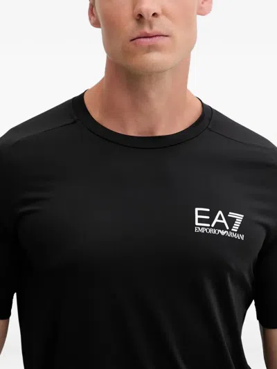 Ea7 Chest Logo T-shirt In Black