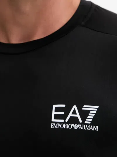 Ea7 Chest Logo T-shirt In Black