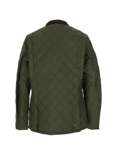 Barbour Heritage Liddesdale Corduroy-collar Padded Jacket In Green