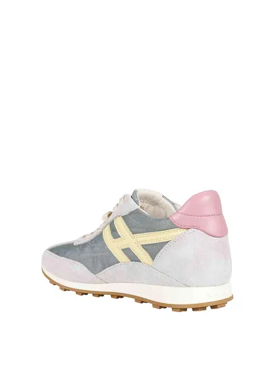 Hogan Technical Fabric And Leather Sneakers In Multi