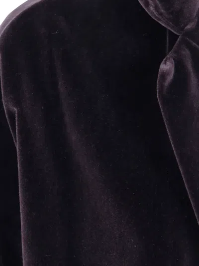 Daniela Gregis Velvet-effect Notch-lapel Oversized Jacket In Brown