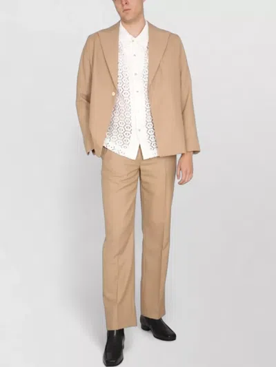 Séfr Single Breasted Blazer Notch Lapel Chest Pocket In Brown
