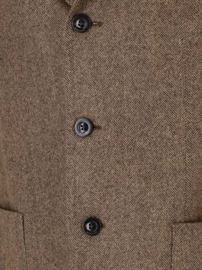 Boglioli Tailored Blazer Herringbone Pattern Front Pockets In Blue