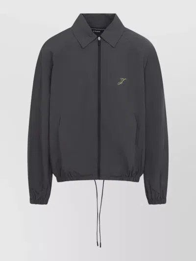 Jacquemus Hooded Jacket Elastic Cuffs Drawstring Hem In Gray