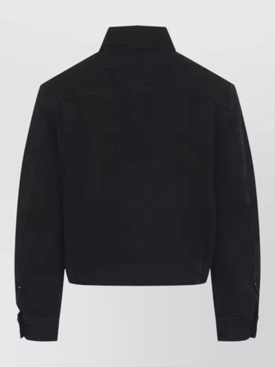 Jacquemus Canvas Coat Front And Back Pockets In Black