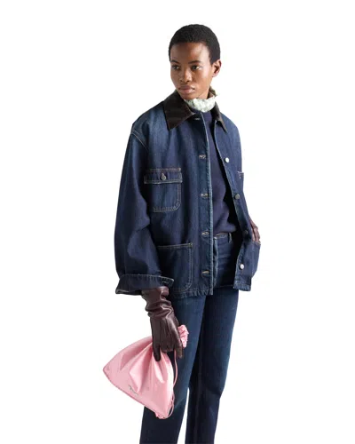 Prada Denim Trucker Jacket In Blue