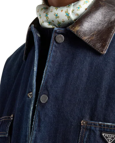 Prada Denim Trucker Jacket In Blue