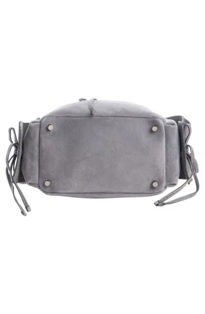 Acne Studios Multipocket Suede Bucket Bag In Gray