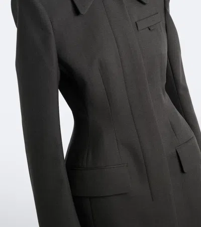 Mugler Wool Coat In Grey