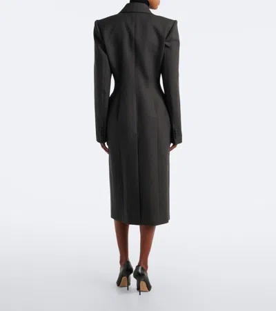 Mugler Wool Coat In Grey