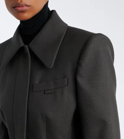 Mugler Wool Coat In Grey
