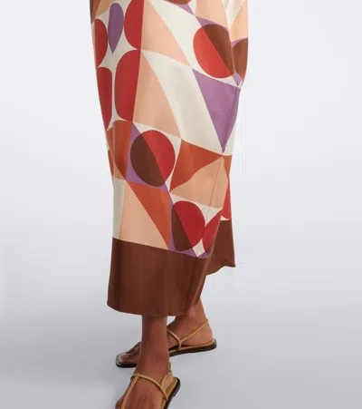 Eres Berry Printed Silk Twill Kaftan In Multi