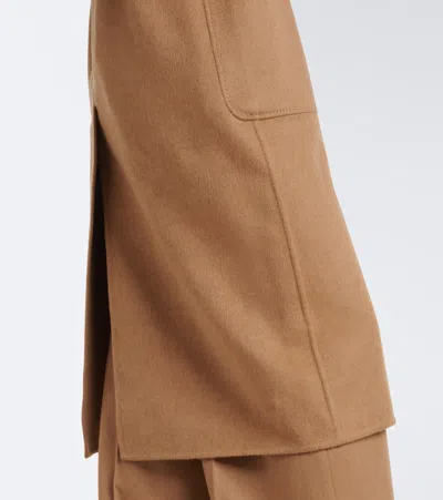 Max Mara Wool Wrap Coat In Beige