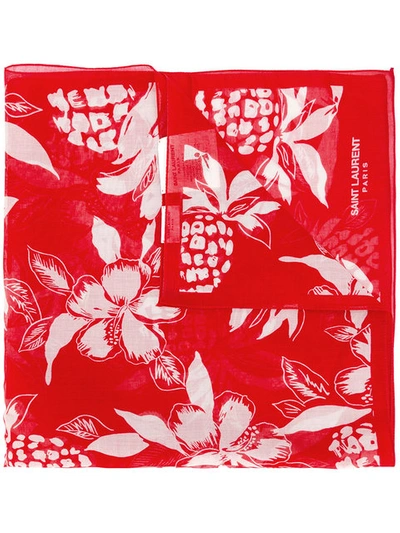 Shop Saint Laurent Floral Pattern Scarf