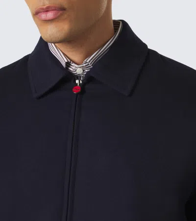 Kiton Wool Bomber Jacket In Blue