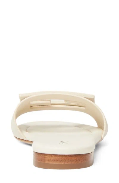 Fendi Wide-band Slide Sandals With Ff Baguette Motif In White
