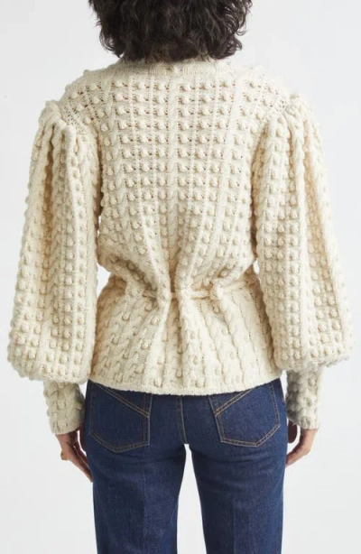Zimmermann Valiant Embroidered Tie-detailed Wool Sweater In Neutral