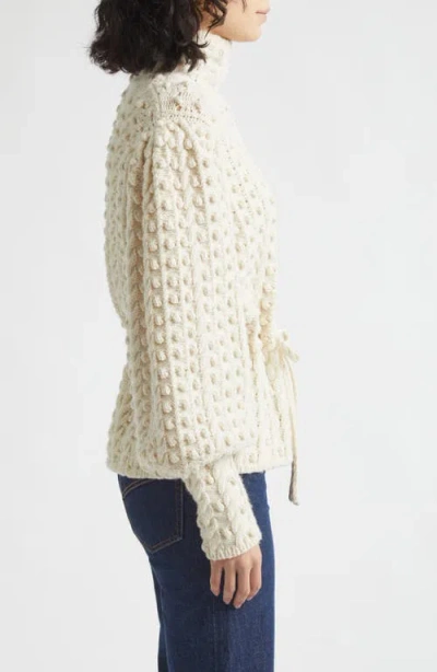 Zimmermann Valiant Embroidered Tie-detailed Wool Sweater In Neutral