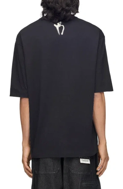 Y-3 Cotton Crew Neck Graphic Print T-shirt In Black