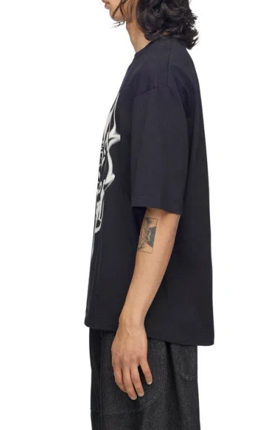 Y-3 Cotton Crew Neck Graphic Print T-shirt In Black