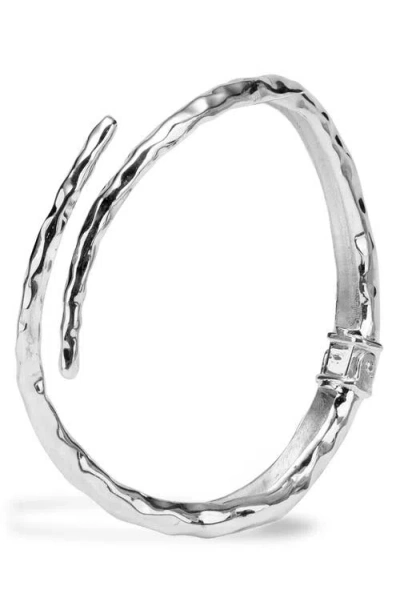Naveda Raya 925 Silver Plated Bangle In Metallic