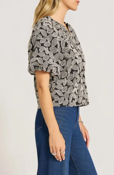 Matty M . Irie Embroidered Leaf Top In Multi