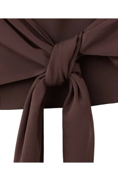 Mango Drape Halter Crop Top In Brown