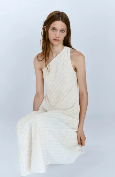 Mango Textured Asymmetrical Dress In White