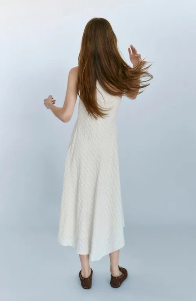 Mango Textured Asymmetrical Dress In White