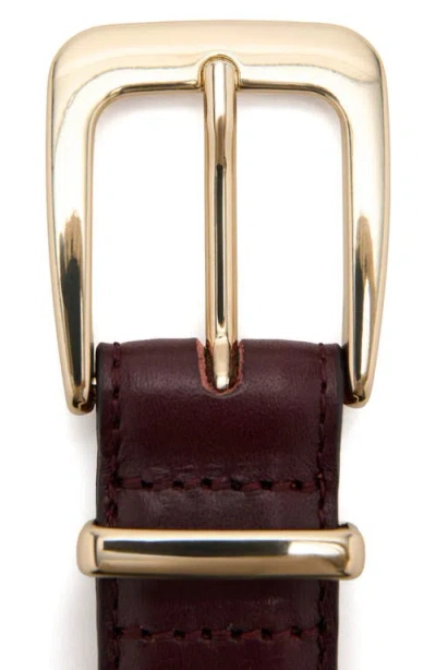 Mango Leather Belt In Burgundy