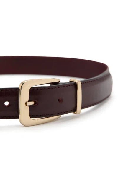 Mango Leather Belt In Burgundy