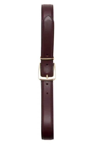 Mango Leather Belt In Burgundy