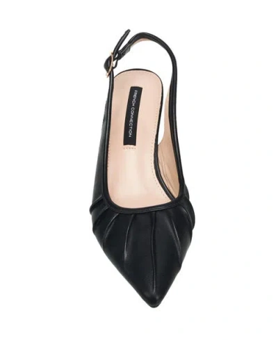 French Connection Ruched Kitten Heel In White
