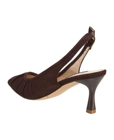 French Connection Ruched Kitten Heel In Brown