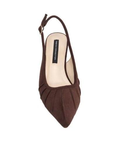 French Connection Ruched Kitten Heel In Brown