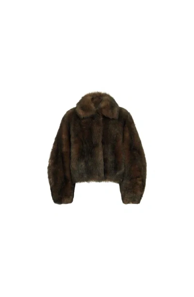 Brunello Cucinelli Soft-shearling Outerwear Jacket With Shiny Zipper Pull In Multi