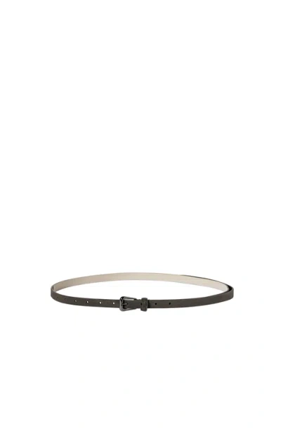 Brunello Cucinelli Suede Belt With Shiny Loop In Black