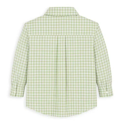 Florence Eiseman Check Button Down Shirt In Green