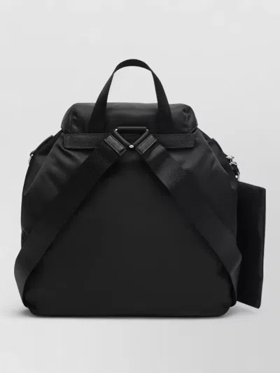Prada Womens Black Logo-plaque Recycled-polyamide Backpack In Black