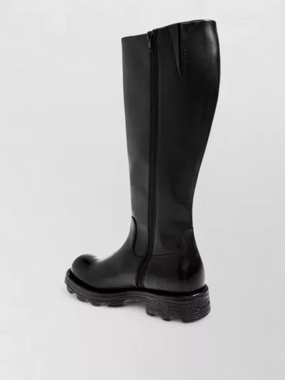 Diesel Knee High Ankle Boots Chunky Sole In Black