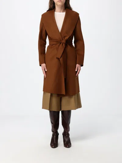 Max Mara Tan Mstdravenna Belted Wrap Coat In Multi