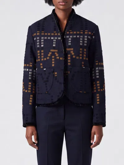 Forte Forte Samarcanda Jacquard Jacket Notte In Blue