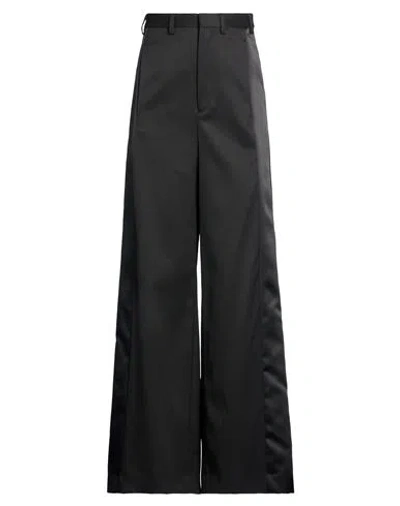 Mm6 Maison Margiela Solid Color Flared Trousers In Black